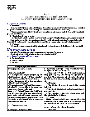 Giáo án Lịch sử lớp 12 - Chương trình cả năm - Năm học 2013-2014 - Võ Thu Hà